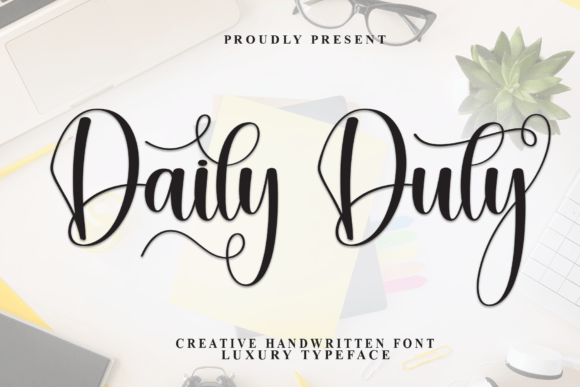 Daily Duty: A Handwritten Font with Editorial Grace
